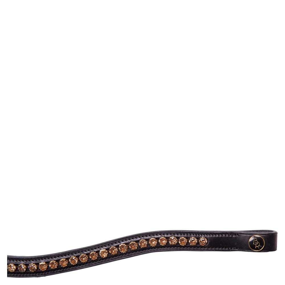 BR Frontriem Andes SWAROVSKI - Zwart/Goud