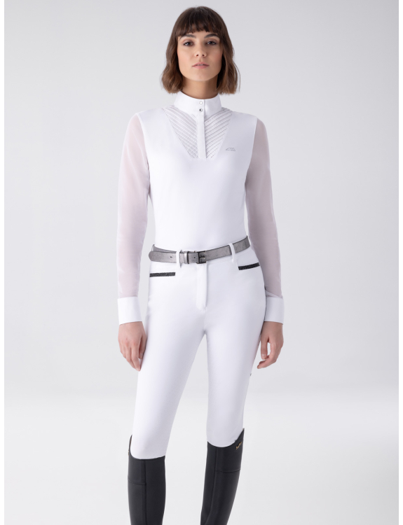 Equiline Dames Wedstrijd shirt Gurteg - White