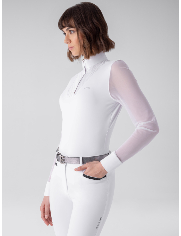 Equiline Dames Wedstrijd shirt Gurteg - White