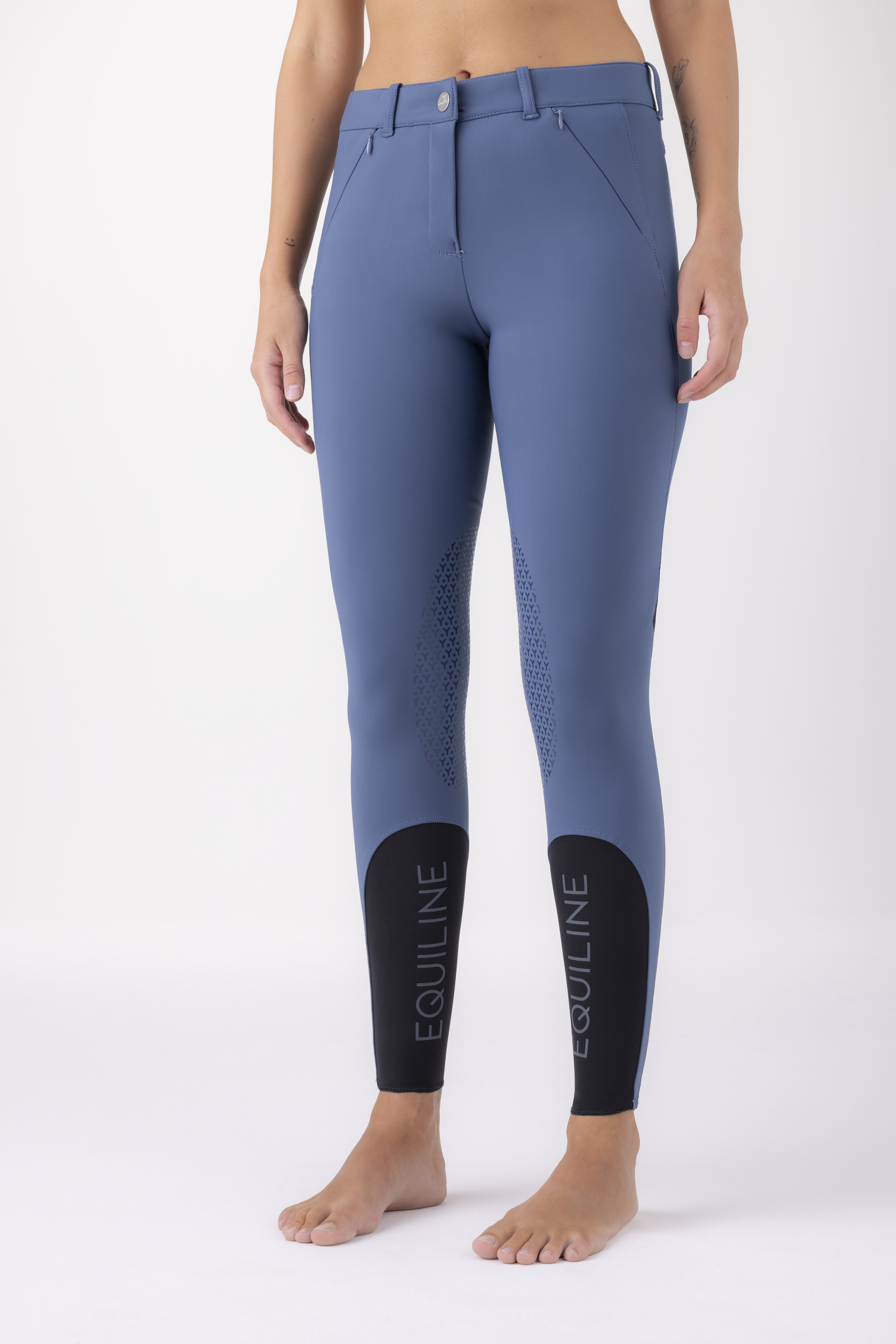 Equiline Dames Rijbroek Enaek Kneegrip - Blue Wing Teal