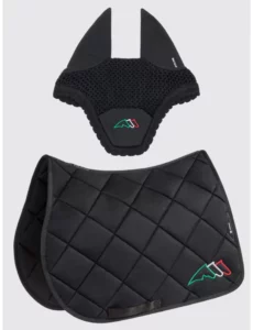 Equiline Zadeldek Met Oortnetje Eqtricolore - Nero