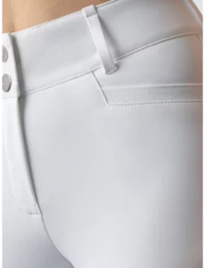 Equiline Dames Rijbroek Crystalek Kneegrip - White
